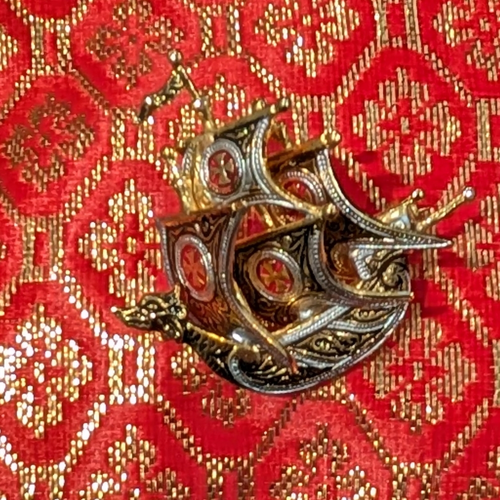 Vintage Toledoware Galleon Spanish Ship Pin/Brooch